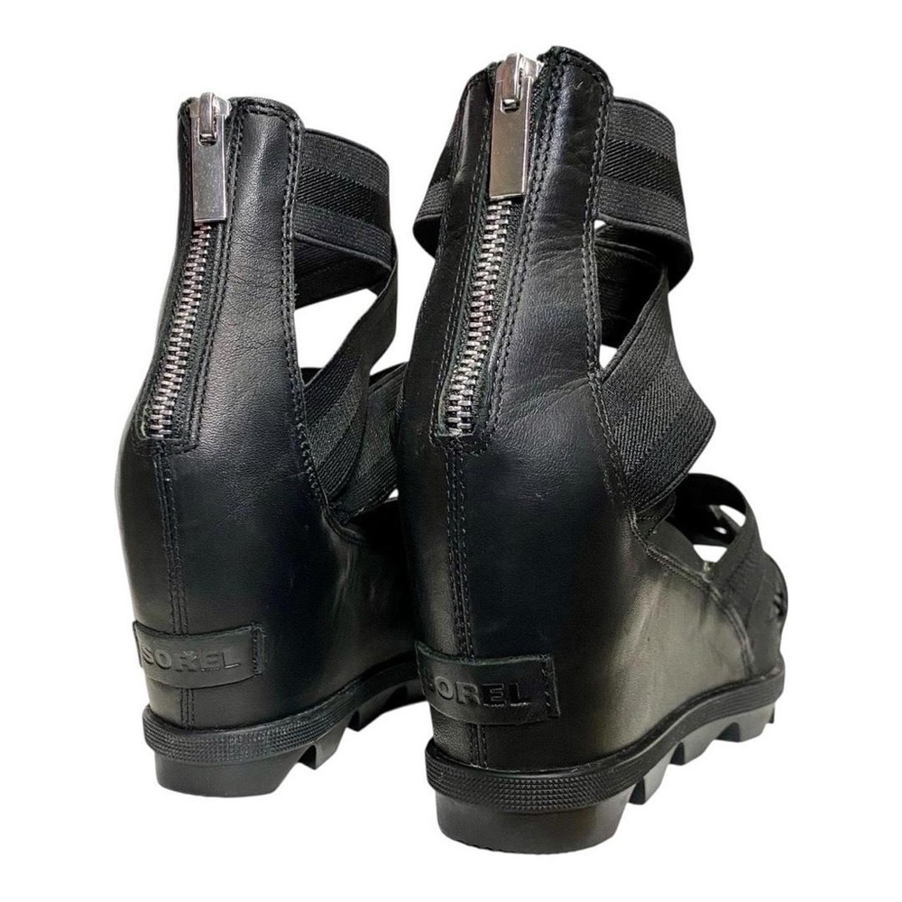 Sorel Black Strappy Wedge Sandals 8 Free Shipping! - Picture 7 of 10